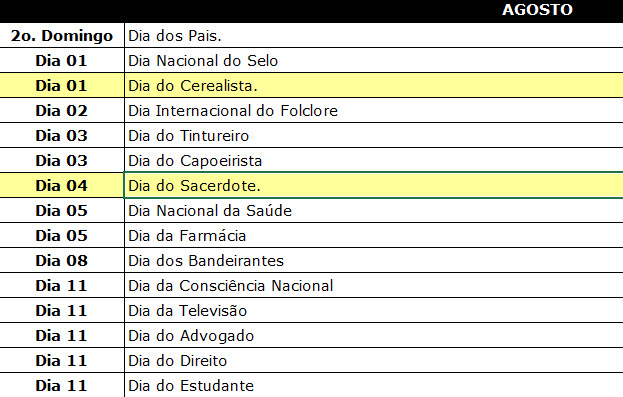 Calendário permanente + gerador de calendários no Excel 3.0