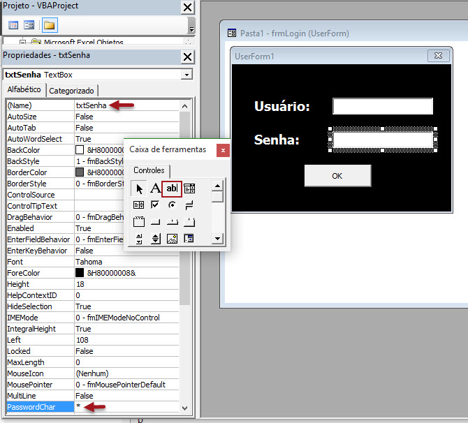 Como fazer uma tela de login no Excel