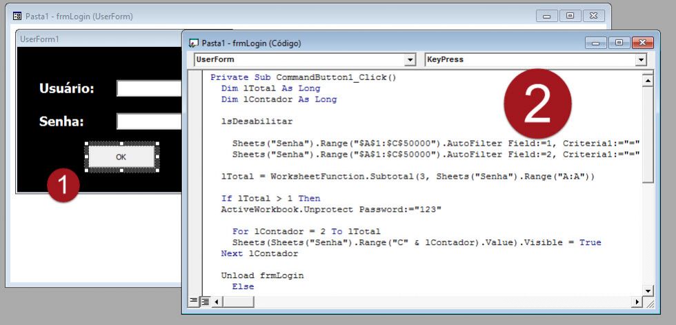 Como fazer uma tela de login no Excel