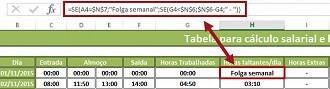 Planilha para o cÃ¡lculo de horas trabalhadas e salÃ¡rio devido 15.0 no Excel