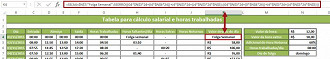 Planilha para o cÃ¡lculo de horas trabalhadas e salÃ¡rio devido 15.0 no Excel