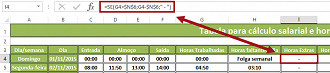 Planilha para o cÃ¡lculo de horas trabalhadas e salÃ¡rio devido 15.0 no Excel