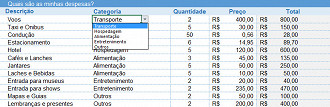 Planilha de planejamento de viagem no Excel 3.0