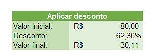 Planilha com os usos mais comuns de porcentagem no Excel 8.0