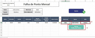 Planilha de Controle de Horas e Folha de Ponto no Excel; faÃ§a o download grÃ¡tis