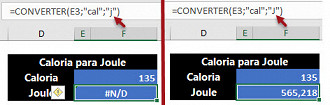 À esquerda a fórmula com erro e à direita a fórmula correta À esquerda a fórmula com erro e à direita a fórmula correta