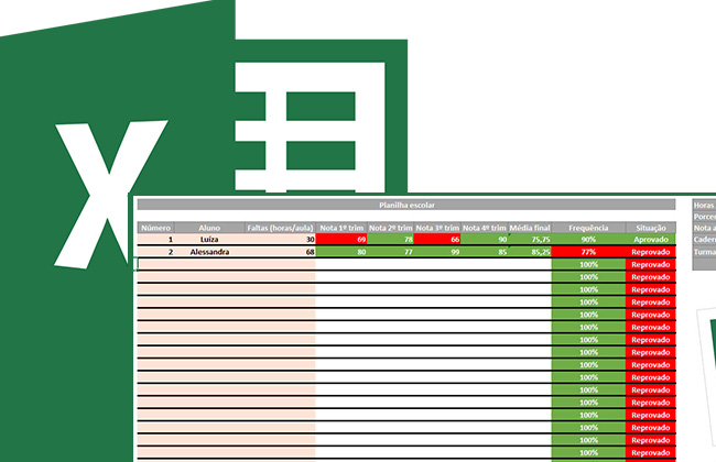 Planilha de Notas Escolar usando a Função SE, SOMA e MEDIA no Excel 