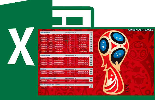 Painel Tabela Copa do Mundo 2018 1x0,65m