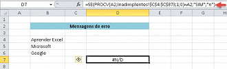 Repare que na função PROCV está pedindo dados que não estão dispostos na nossa planilha.