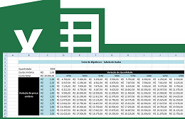 Teste de Hipóteses no Excel (parte 3) Tabela de Dados Teste de Hipóteses no Excel (parte 3) Tabela de Dados