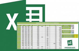 Planilha para o cálculo de horas trabalhadas e salário devido 15.0 no Excel