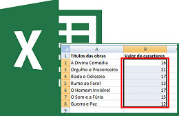 Contando caracteres de célula no Excel - Fórmula =Núm.caract Contando caracteres de célula no Excel - Fórmula =Núm.caract