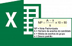 Calculando a nota padronizada da FCC no Excel Calculando a nota padronizada da FCC no Excel