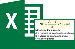 Calculando a nota padronizada da FCC no Excel Calculando a nota padronizada da FCC no Excel