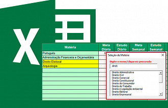 Planilha cronograma de estudos no Excel (Concursos, enem, vestibular) 2.0